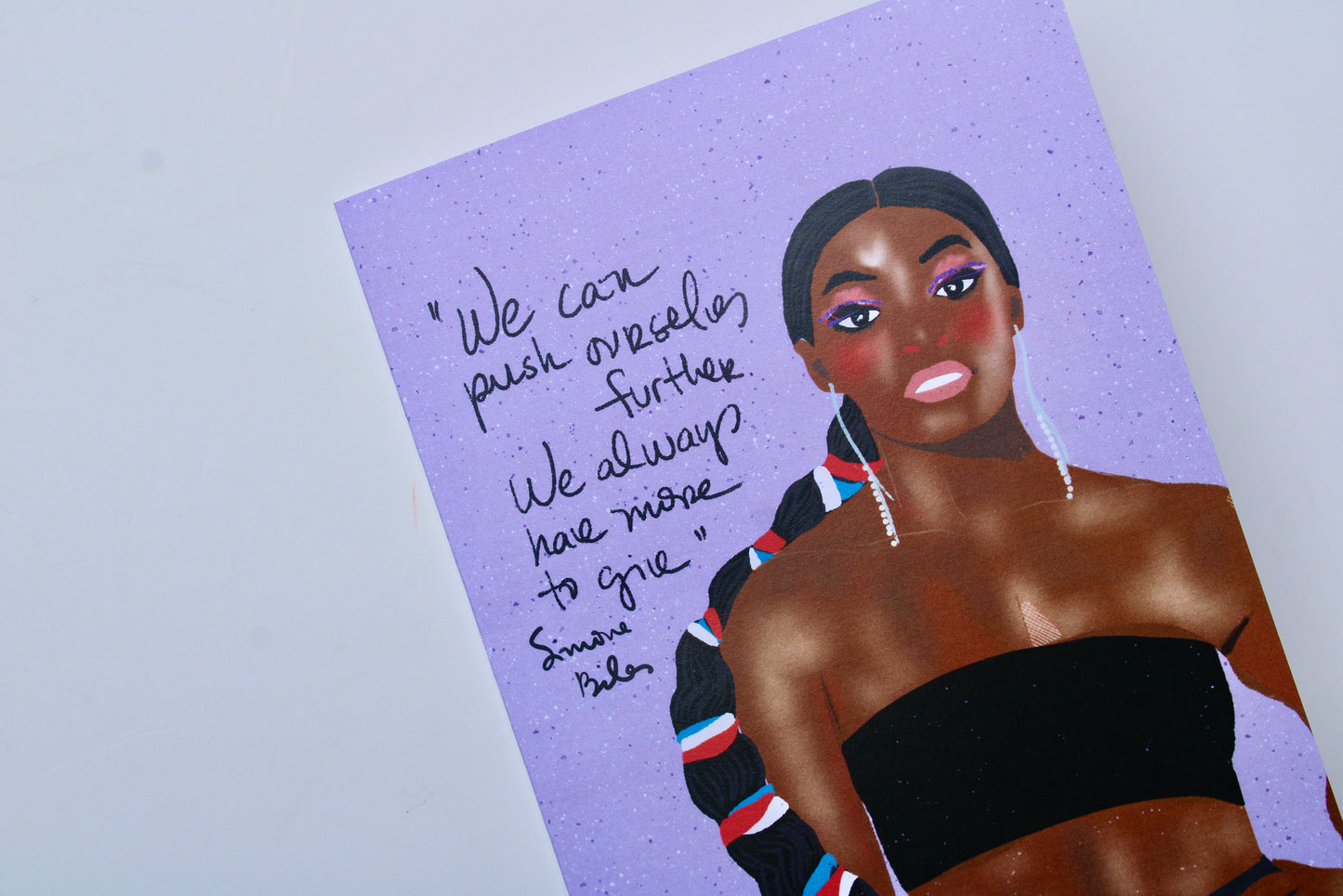 Simone Biles Portrait Art Print – Empowering Wall Art Celebrating Athletic Greatness, Classroom Wall Art - VIOLETREDSTUDIO