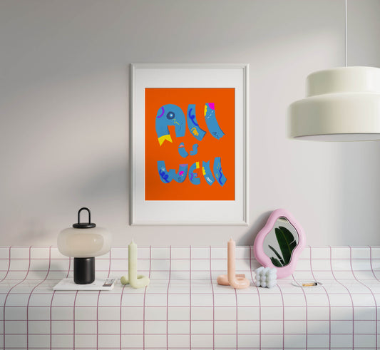 All Is Well Art Print | Positive Affirmation Wall Art