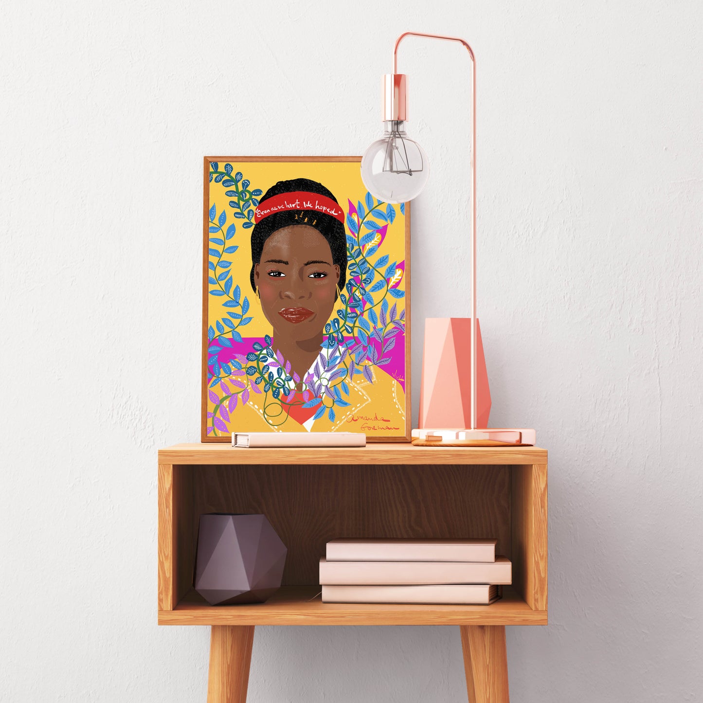 Amanda Gorman Art Print – Poet Laureate Portrait, Inspirational Female Poet Wall Art, Empowering Words & Activism Decor - VIOLETREDSTUDIO