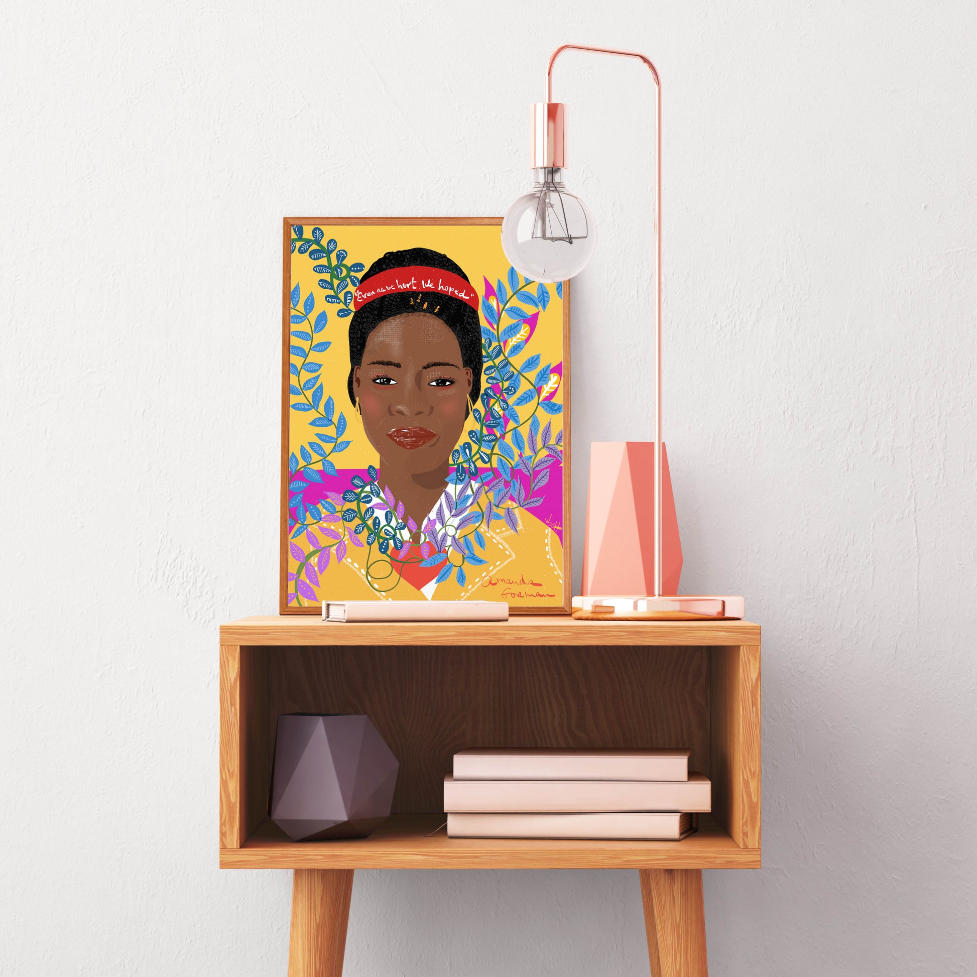 Amanda Gorman Art Print – Poet Laureate Portrait, Inspirational Female Poet Wall Art, Empowering Words & Activism Decor - VIOLETREDSTUDIO