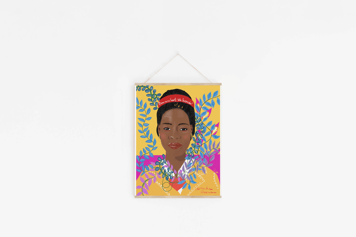 Amanda Gorman Art Print – Poet Laureate Portrait, Inspirational Female Poet Wall Art, Empowering Words & Activism Decor - VIOLETREDSTUDIO