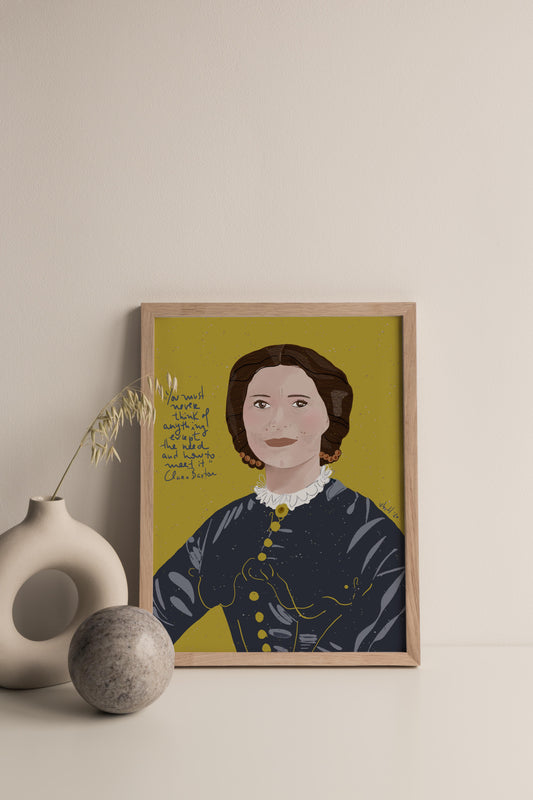 Clara Barton Art Print, Gifts for Nurses, Iconic Women Cubicle Decor - VIOLETREDSTUDIO