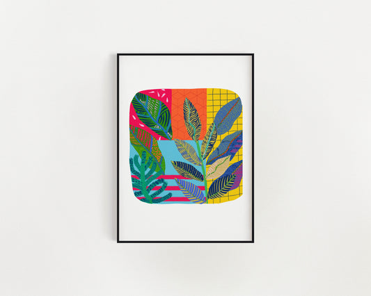 Bold Greenery Art Print - Colorful Eclectic Poster, Trendy Wall Art for Dorm Rooms & Home Decor Decor (Copy) - VIOLETREDSTUDIO