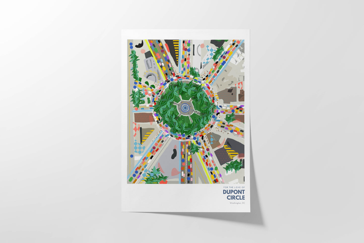 Dupont Circle Washington DC Map Print: Unique Travel Art for Cubicle, Office, Living Room Decor