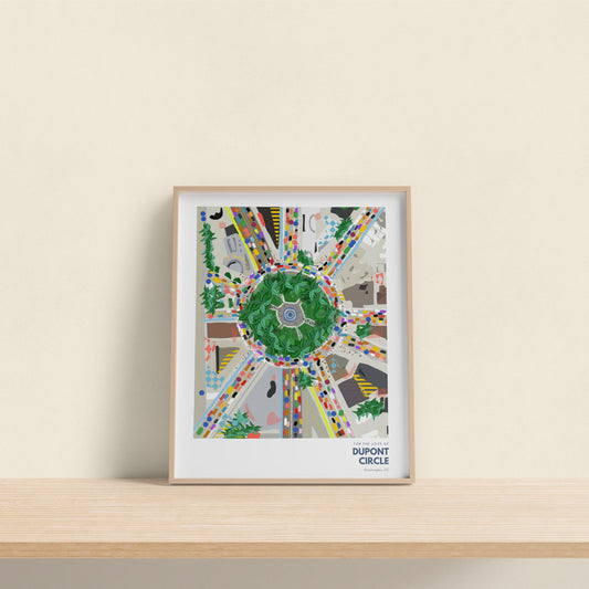 Dupont Circle Washington DC Map Print: Unique Travel Art for Cubicle, Office, Living Room Decor
