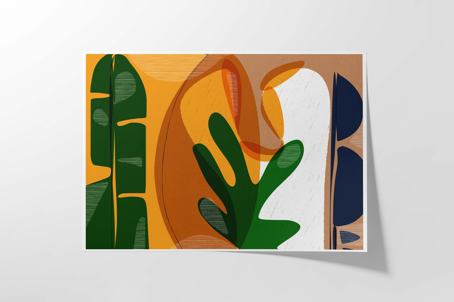 Emerald City, Mid-Century Inspired Art Print, Colorful Living Room Decor, Emerald Green Art - VIOLETREDSTUDIO