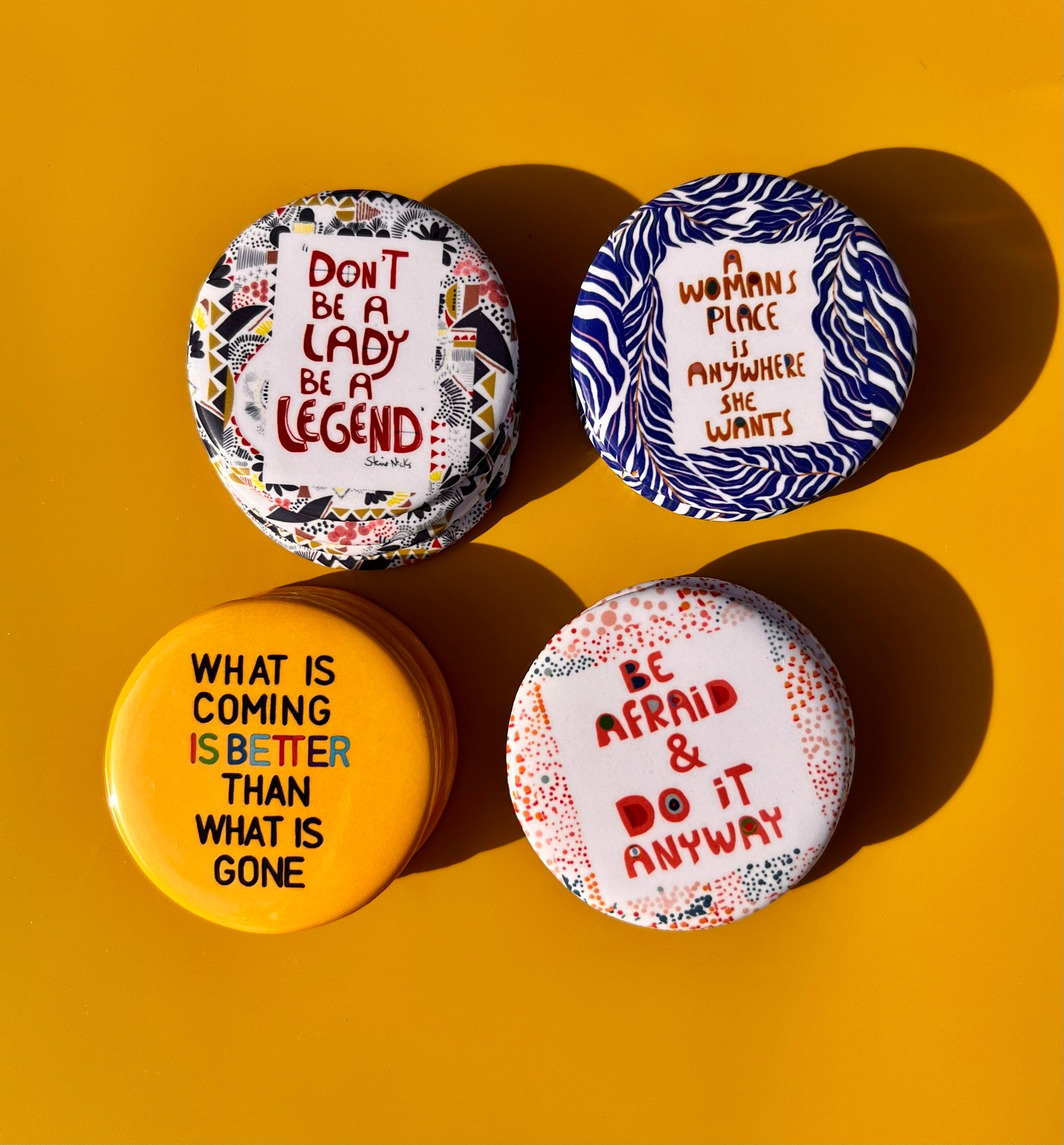 Feminist Fridge Magnets, New job Gift, Feminist Gifts, Kitchen Decor/ Set of 4 - VIOLETREDSTUDIO