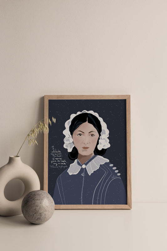 Florence Nightingale Art Print, Nurse INSPIRATION, Cubicle Decor - VIOLETREDSTUDIO