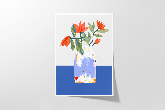 Flower Art Print, Relaxing Living Room Art, New Home Gift, Accent Print - VIOLETREDSTUDIO