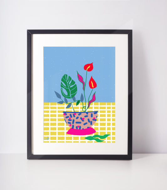 Pastel Art, Flower Wall Art, Retro Art Print, Trendy Decor, Dorm Room Wall Art - VIOLETREDSTUDIO