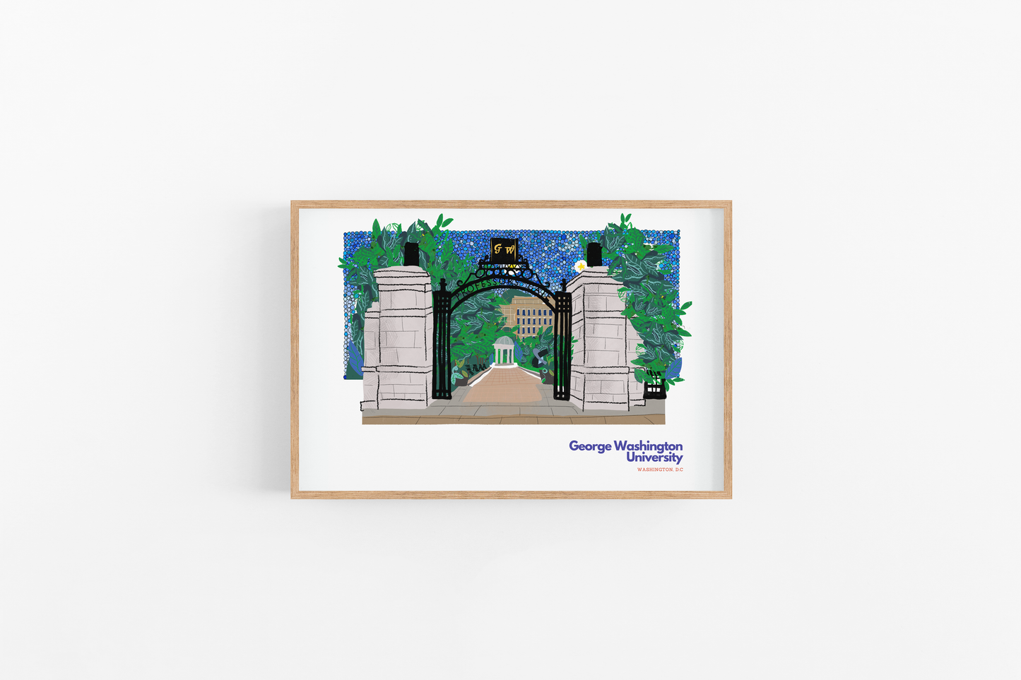 George Washington University Print, Washington DC Venues, College Friend Gift
