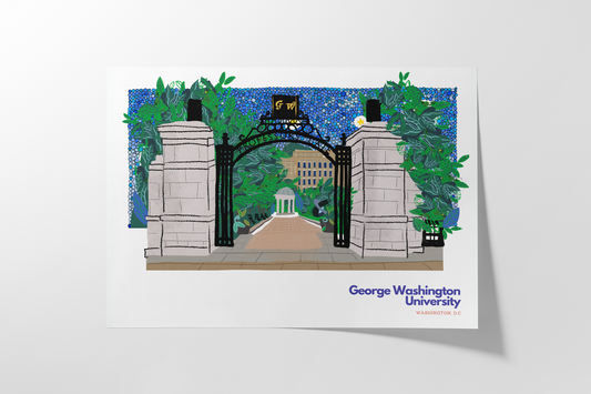 George Washington University Print, Washington DC Venues, College Friend Gift
