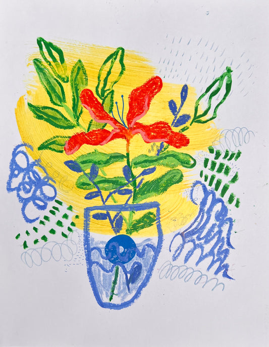 Sunny Bloom – Original Mixed Media Flower Artwork