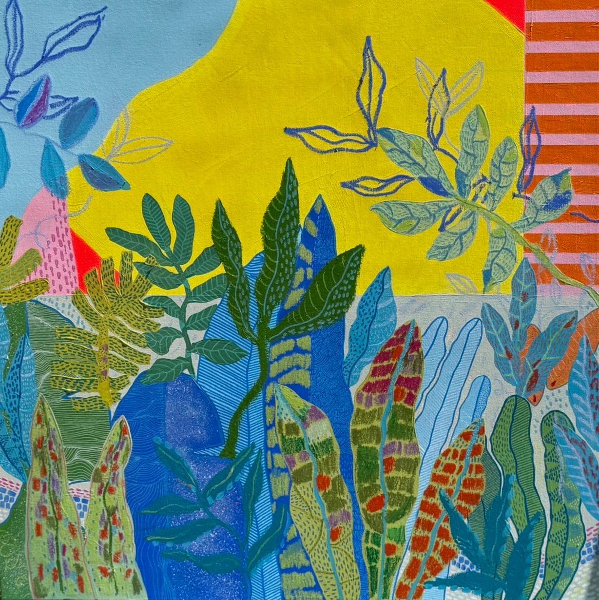 “Shape Study in Color” – Original Mixed Media Painting on Canvas