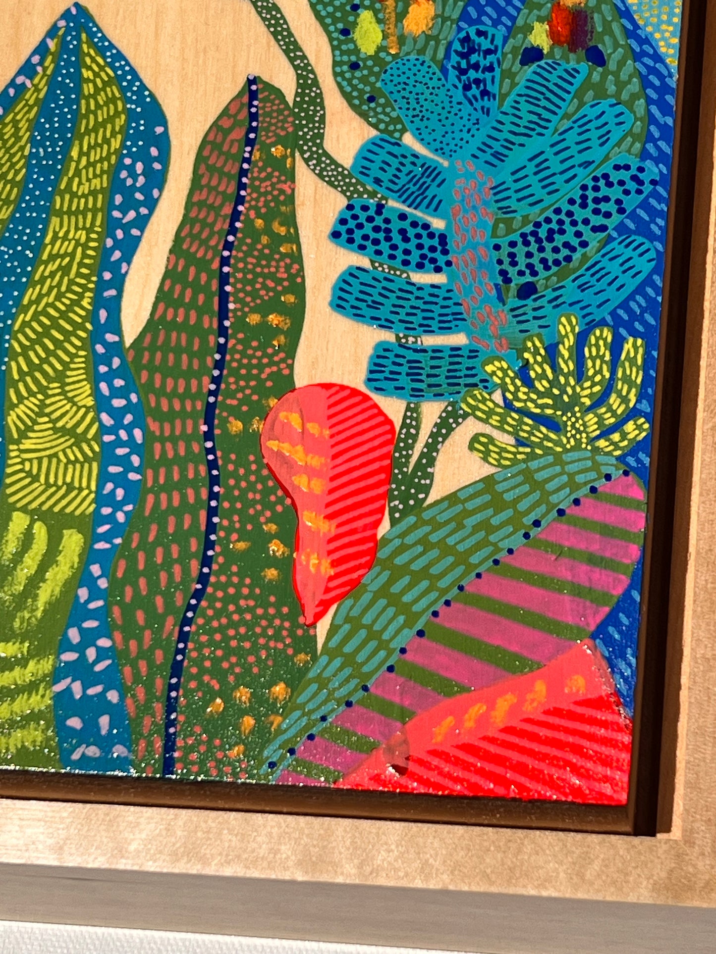 “Tropical Language” – Original Mixed Media Painting on Wood Panel (12x12)