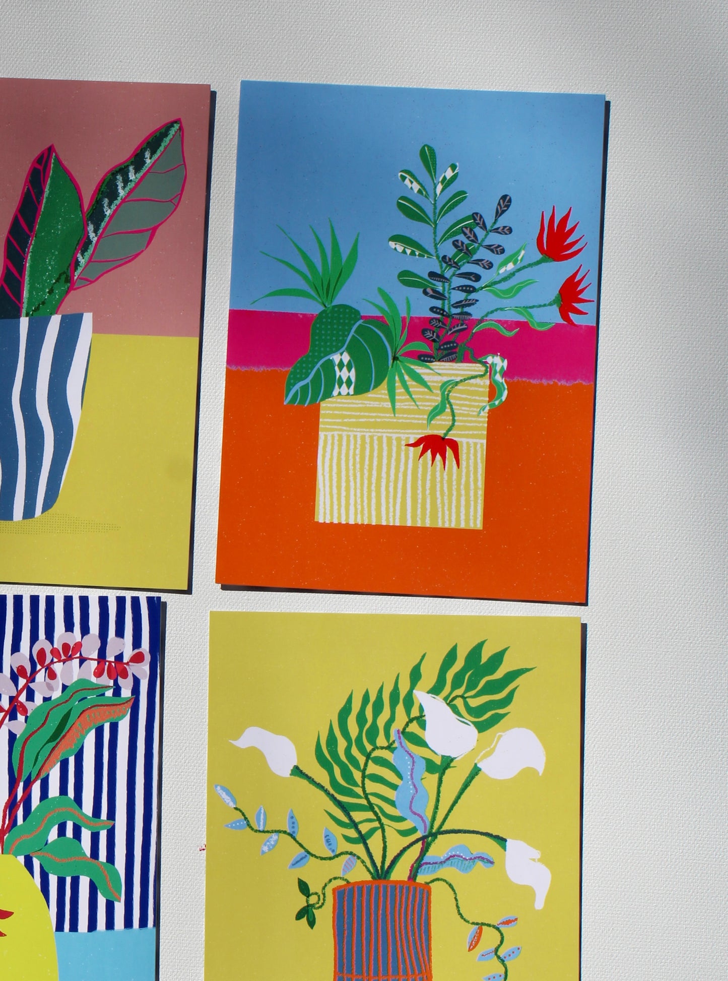 Set of 4 Postcards Flower Inspired