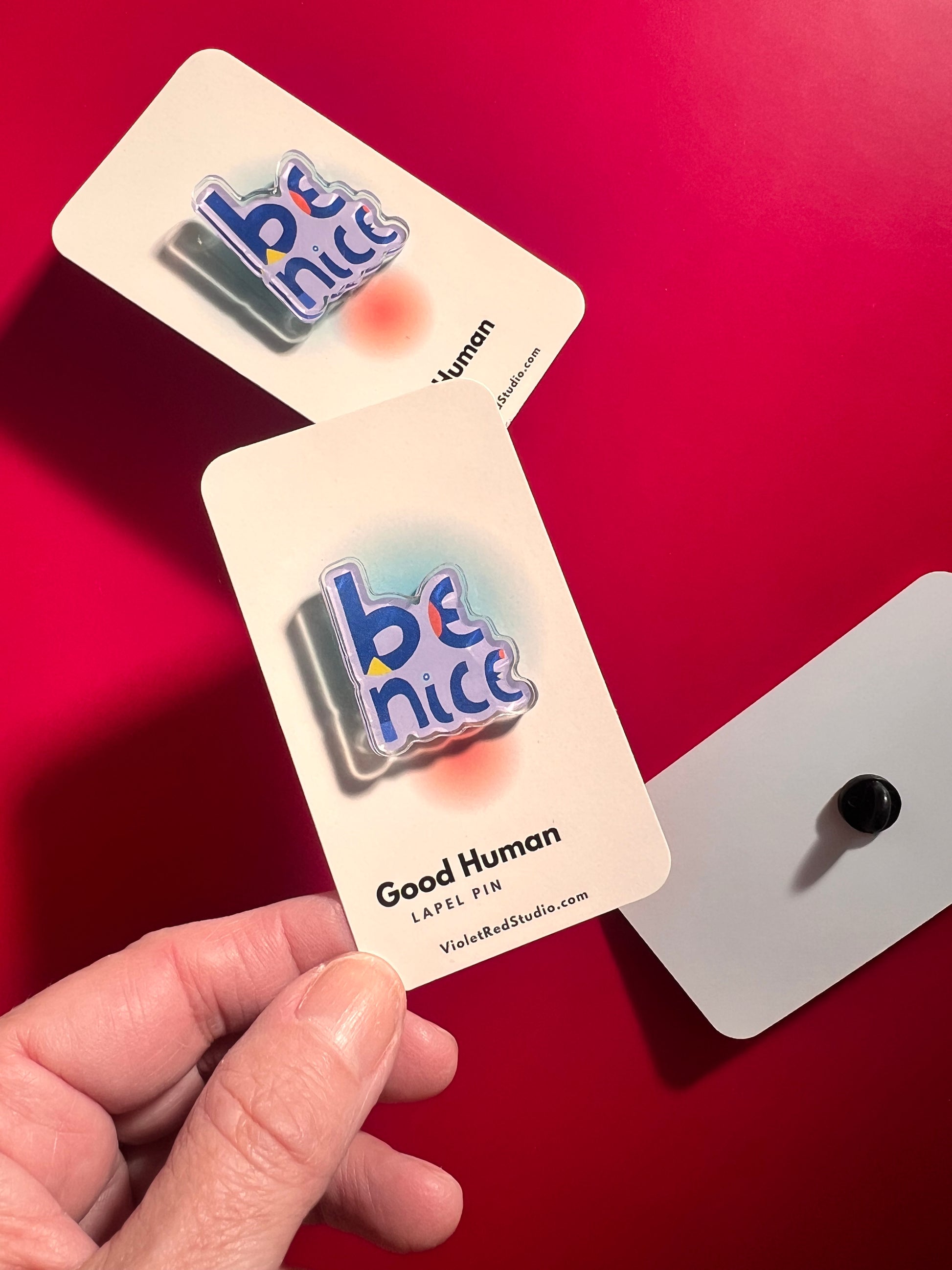 Be Nice Lapel Pin - VIOLETREDSTUDIO