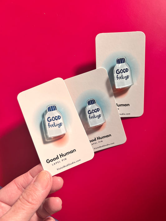 Good Feelings Lapel Pin - VIOLETREDSTUDIO