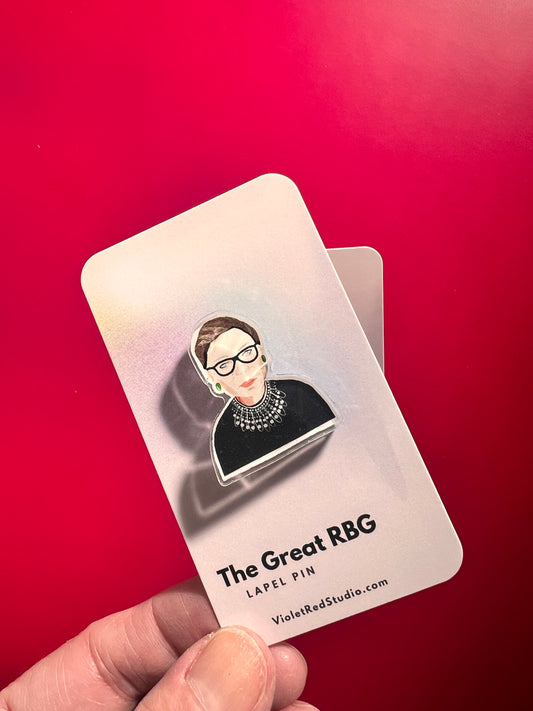 RBG Lapel Pin - VIOLETREDSTUDIO