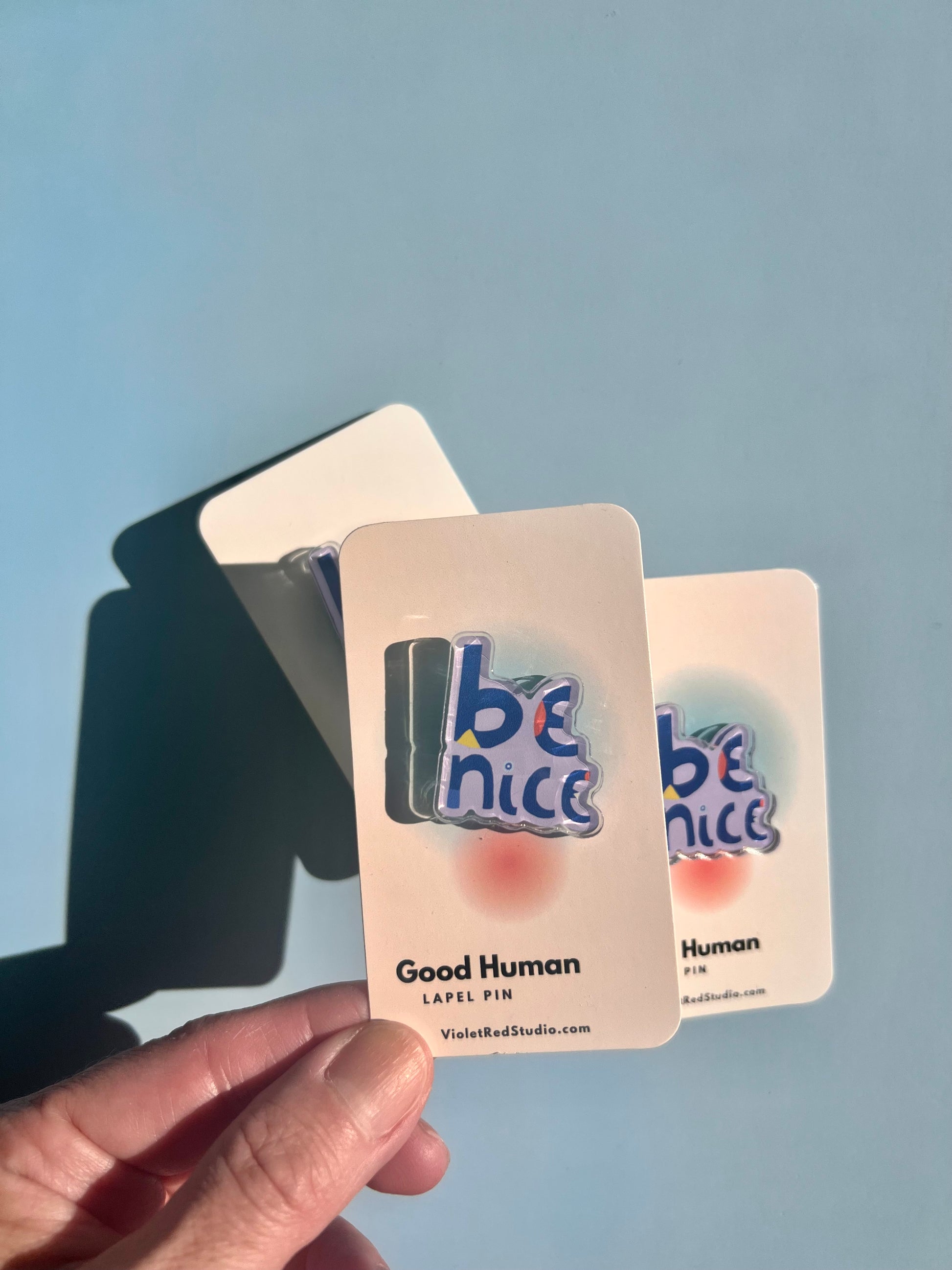Be Nice Lapel Pin - VIOLETREDSTUDIO