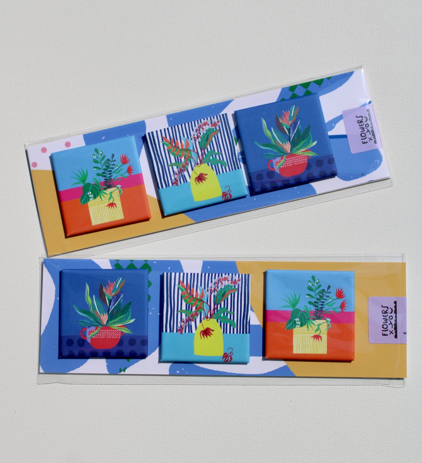 Colorful Flower Magnet Set of 3 – Kitchen Decor - VIOLETREDSTUDIO