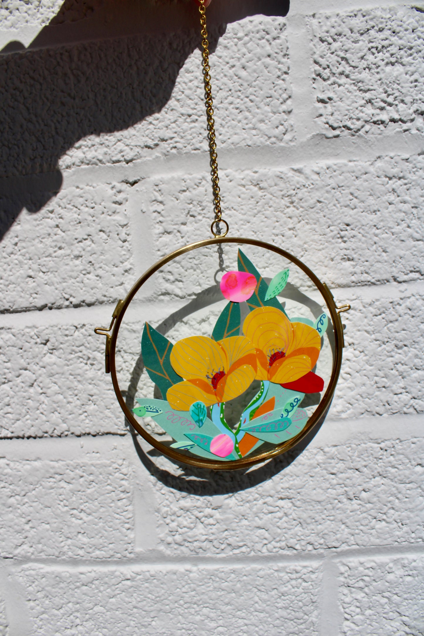 Wildwish #1 | Collage on Glass Frame | Handmade | Original Art, 5", New Home Gift