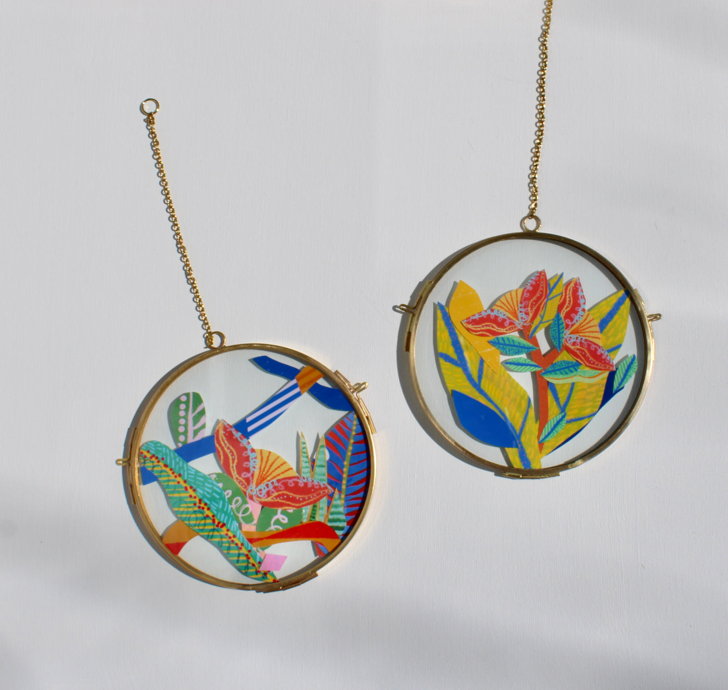 The Flower of Turning Tides | Collage on Glass Frame | Handmade | Original Art, 5" Doble Dancer #3