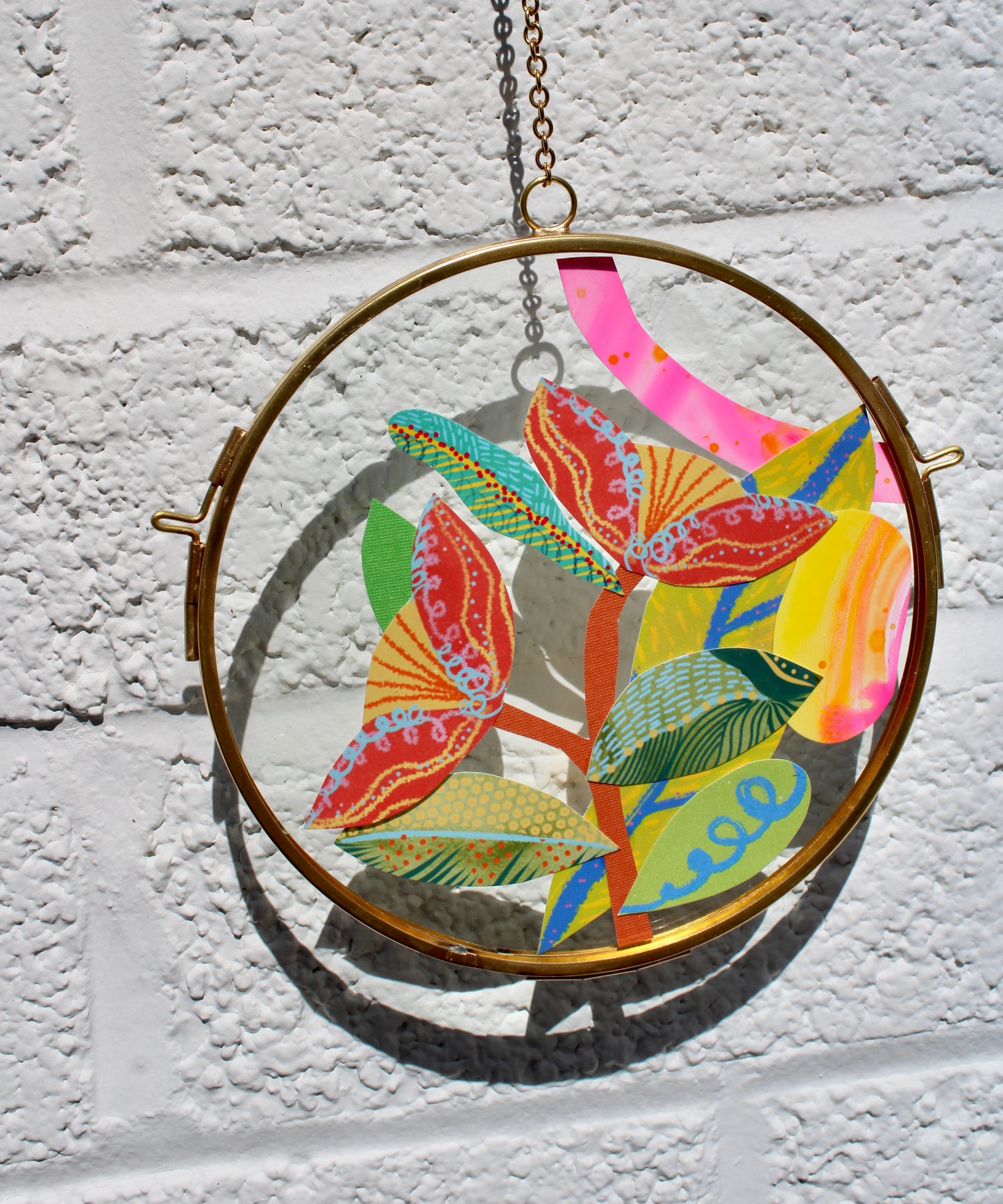 Eclipse Flower | In Bloom #3 | Maximalist Flower Art | Mother's Day Gift | Collage on Glass Frame, Original Art