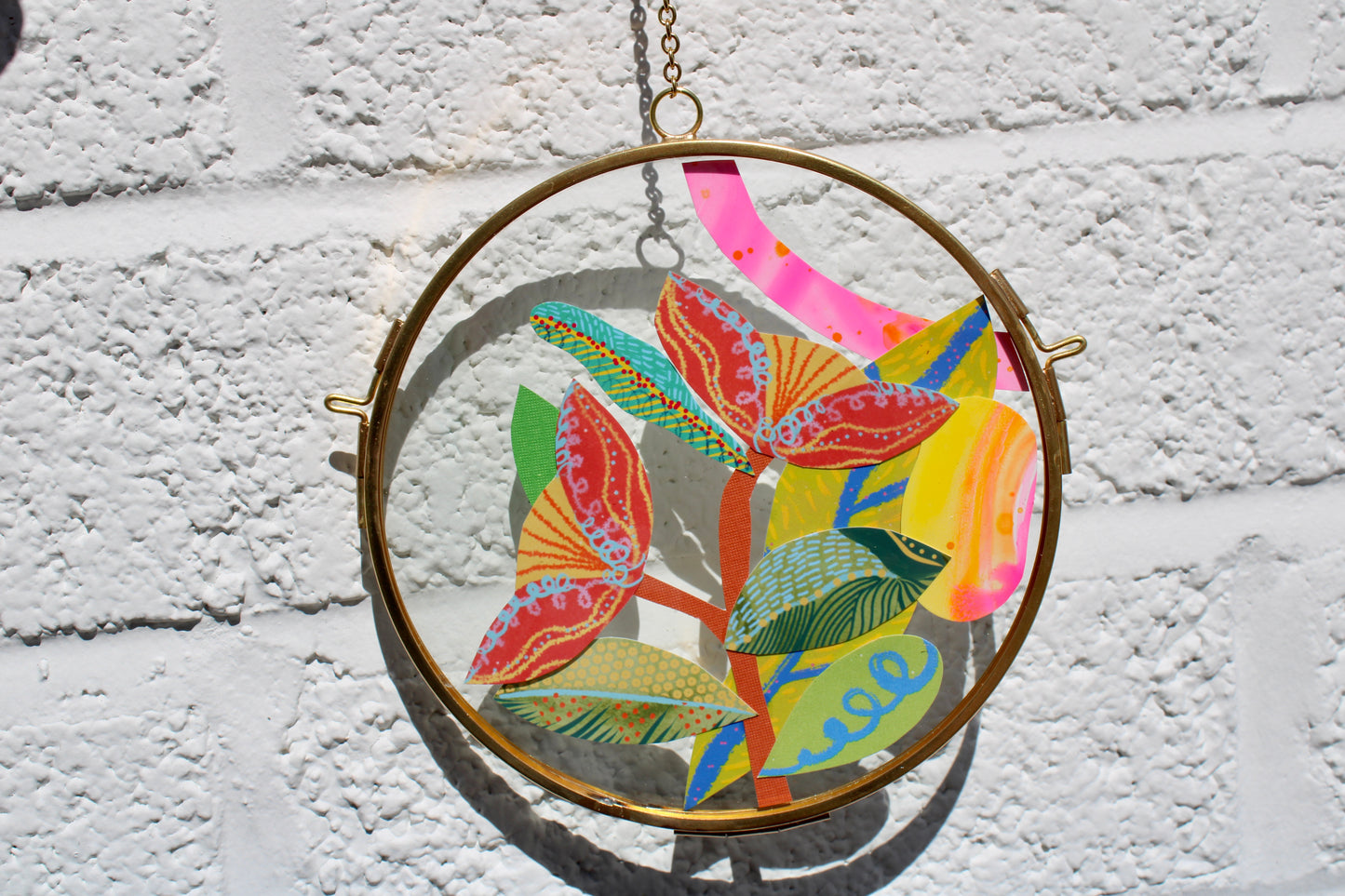 Eclipse Flower | In Bloom #3 | Maximalist Flower Art | Mother's Day Gift | Collage on Glass Frame, Original Art