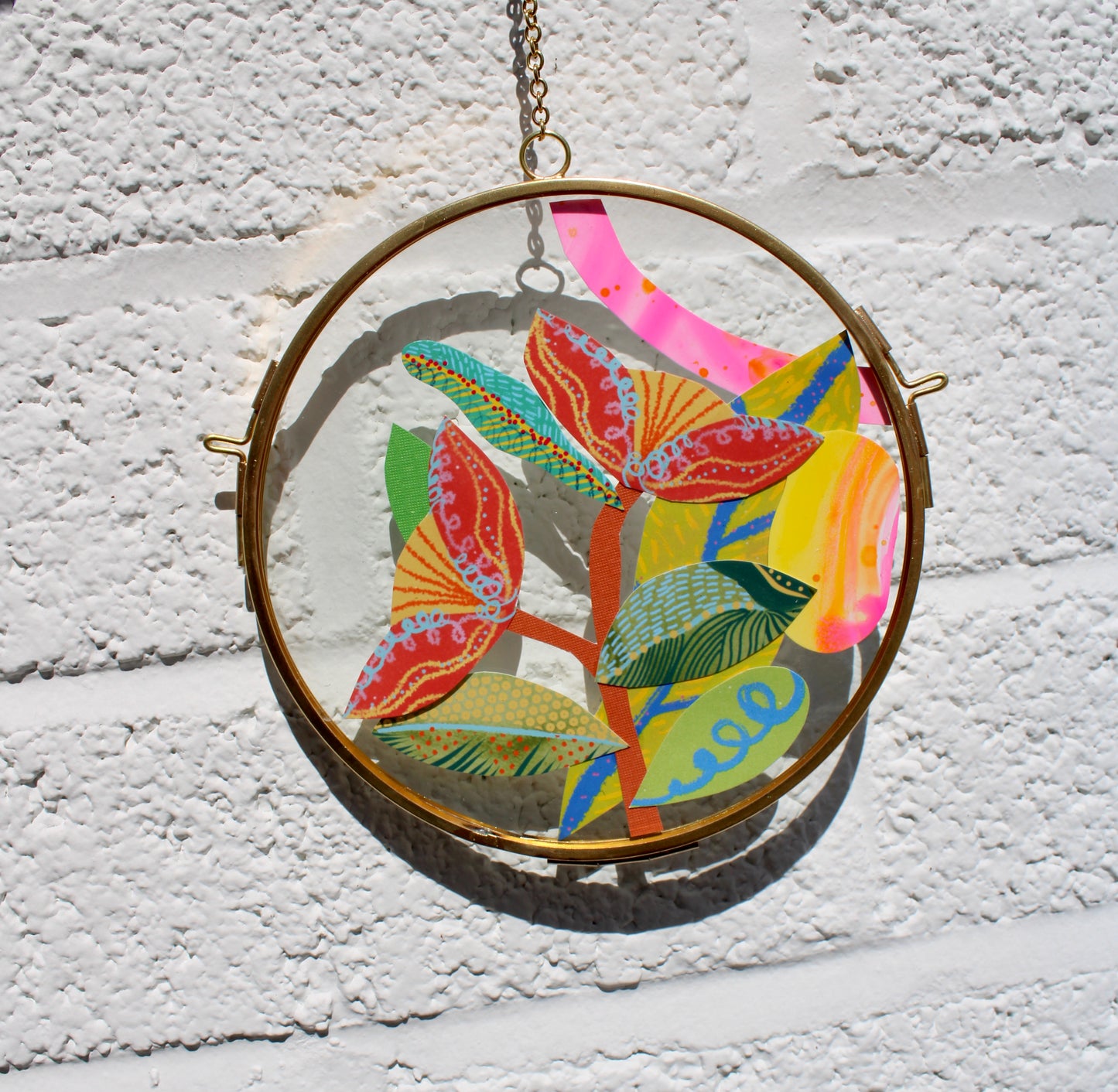 Eclipse Flower | In Bloom #3 | Maximalist Flower Art | Mother's Day Gift | Collage on Glass Frame, Original Art