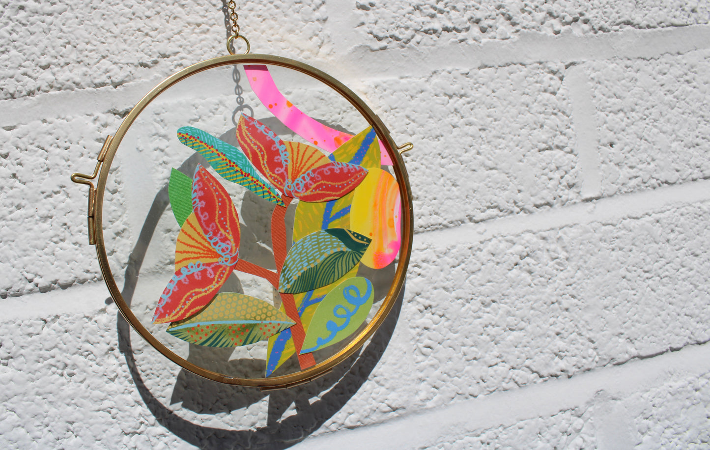Eclipse Flower | In Bloom #3 | Maximalist Flower Art | Mother's Day Gift | Collage on Glass Frame, Original Art