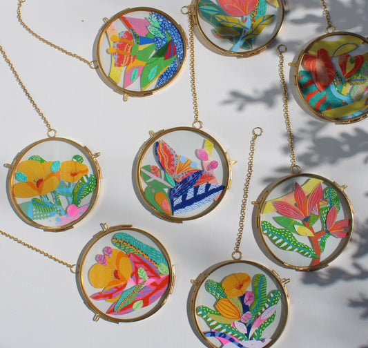 The Knowledge Flower | Maximal Flower Art | Collage on Glass Frame | Handmade | Original Art | Doble Dancer #6