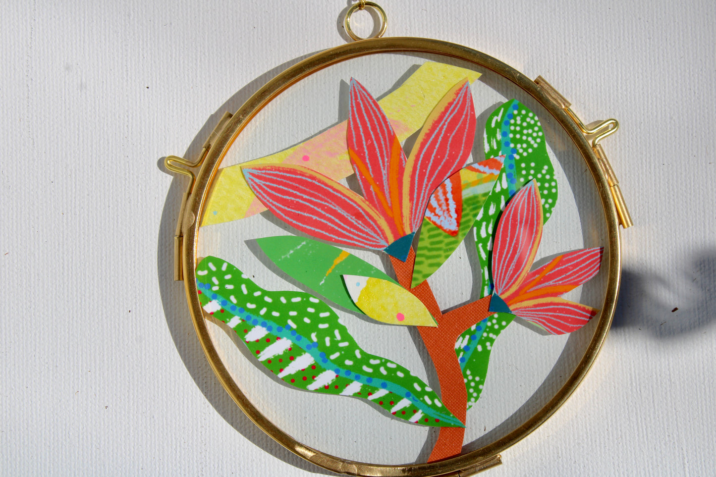 The Knowledge Flower | Maximal Flower Art | Collage on Glass Frame | Handmade | Original Art | Doble Dancer #6