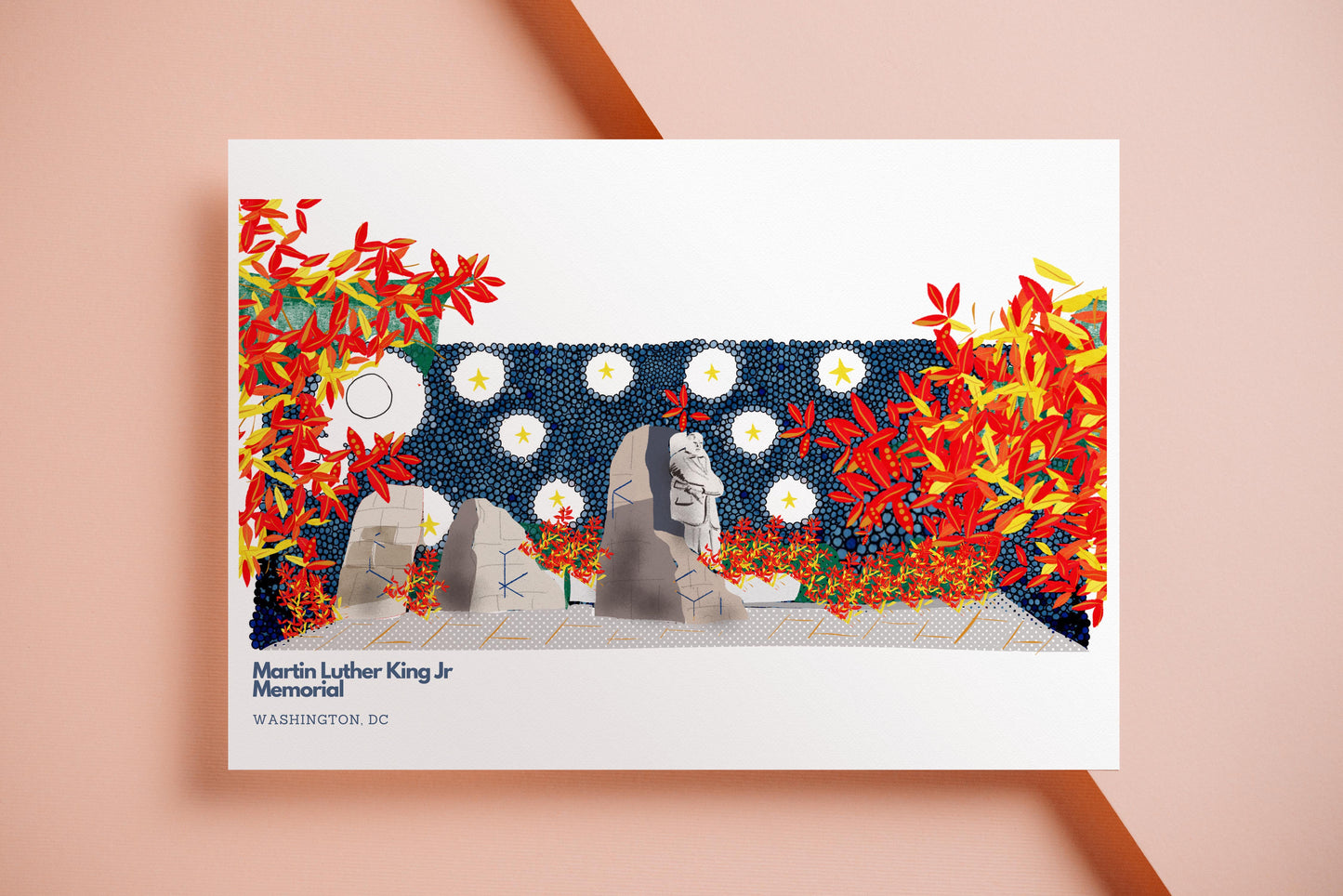 Martin Luther King Jr Memorial Smithsonian Washington DC Skyline Travel Print - New Home Gift