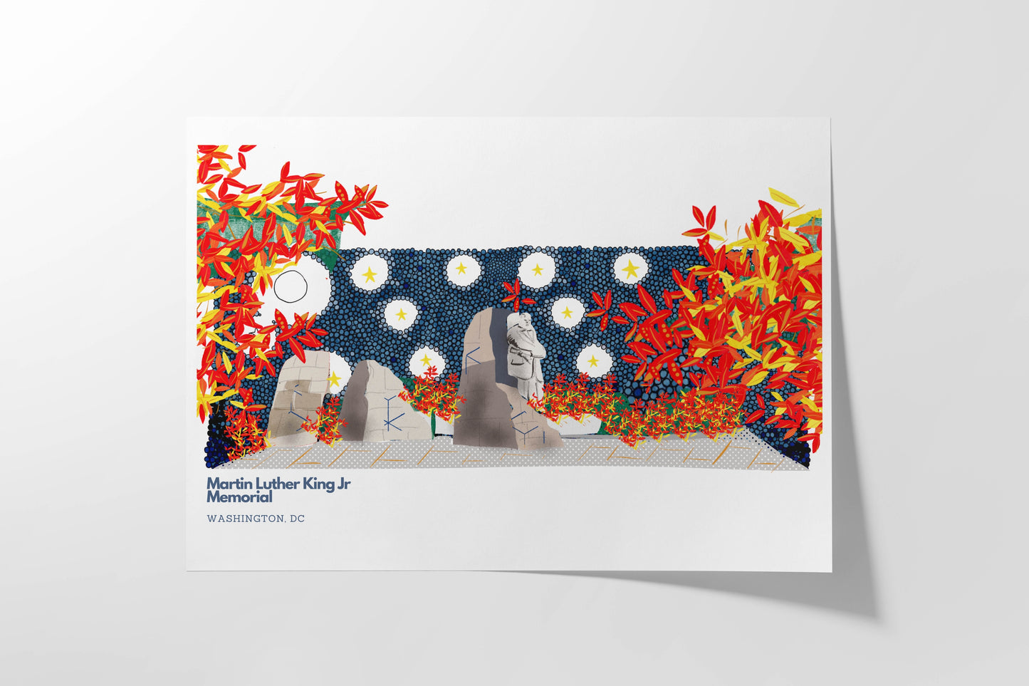 Martin Luther King Jr Memorial Smithsonian Washington DC Skyline Travel Print - New Home Gift