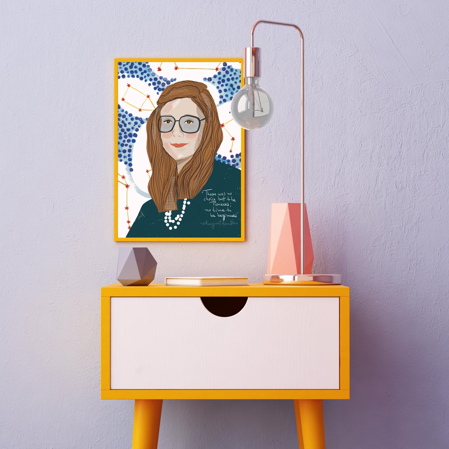 Margaret Hamilton Art Print – Pioneering Computer Scientist Portrait, Inspirational STEM Wall Art, Iconic NASA Legacy - VIOLETREDSTUDIO