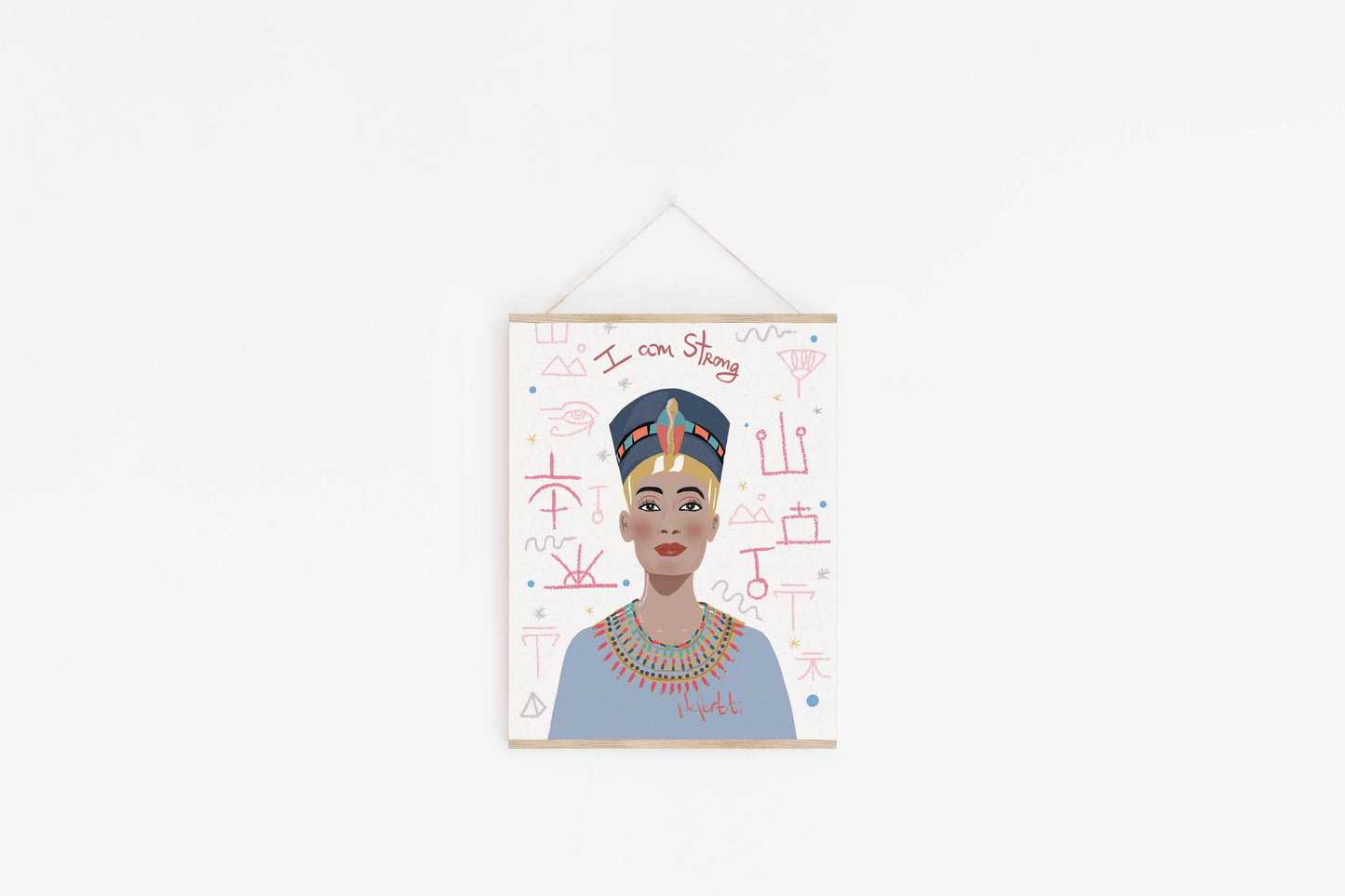 Queen Nefertiti Art Print- Ancient Egyptian Wall Art, Feminine Power Home Decor, Regal History Portrait - VIOLETREDSTUDIO