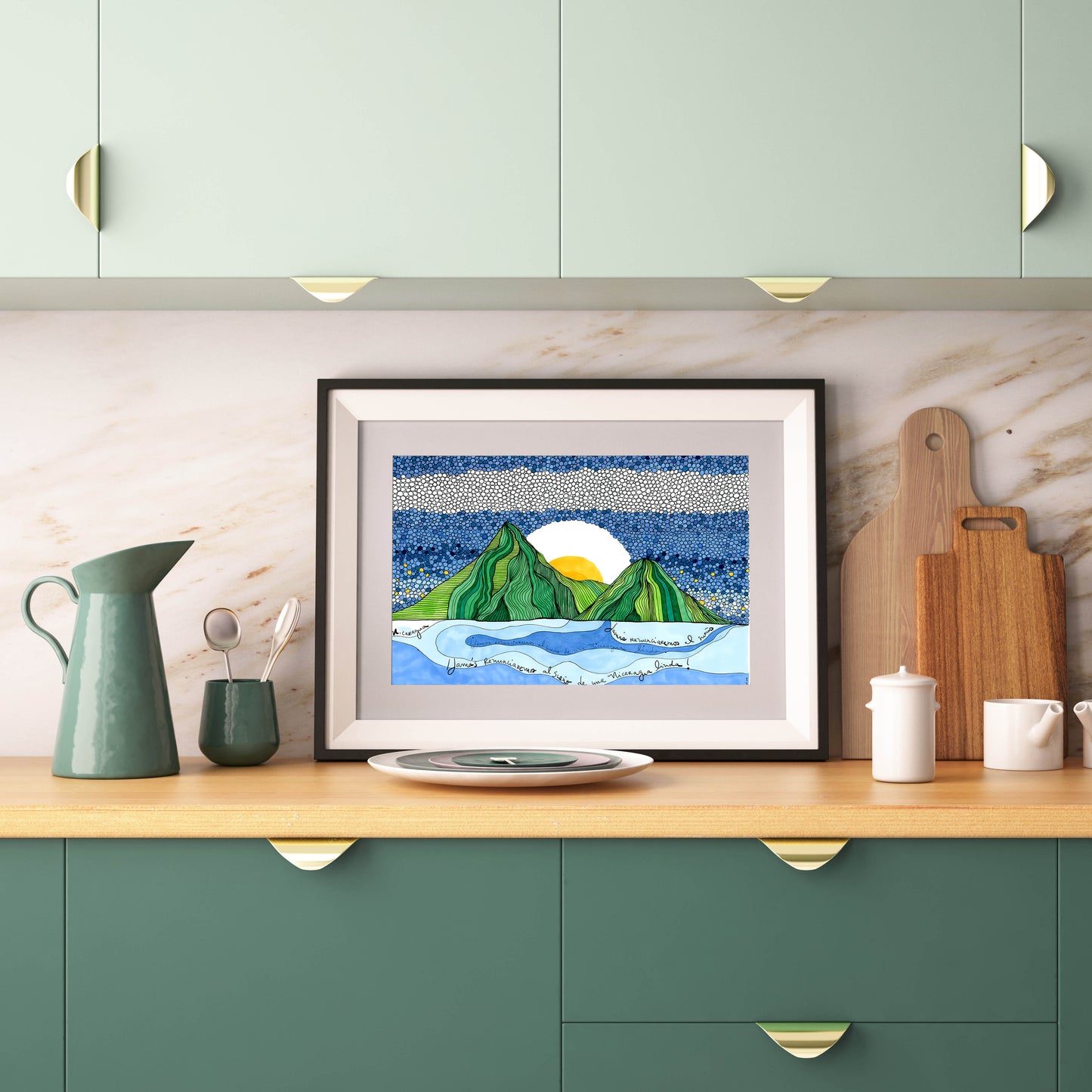 Nicaragua Art Print, Cubicle Decor, Landscape Art, World Cities, Skyline and Travel Prints