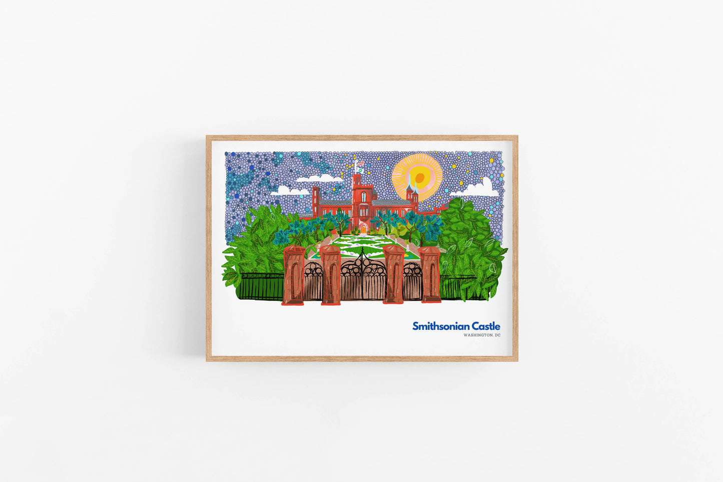 Smithsonian Castle Art Print – Whimsical Washington DC Landmark Illustration