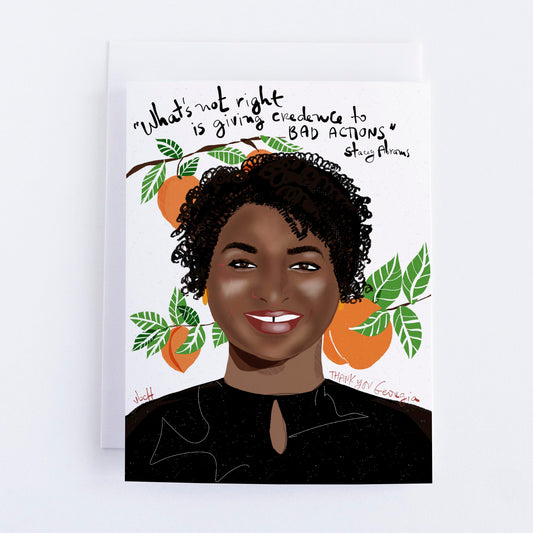 Stacey Abrams Art Print – Political Activist Wall Art, Feminist Illustration, Inspirational Voting Rights Decor - VIOLETREDSTUDIO