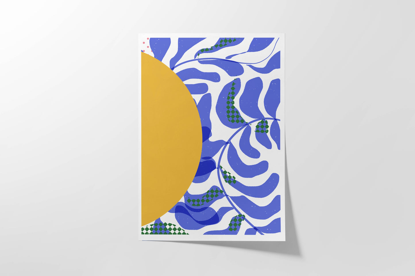 Vibrant Blue & Yellow Abstract Wall Art: Trendy Aesthetic Prints for Bedroom, Office, Cubicle Decor