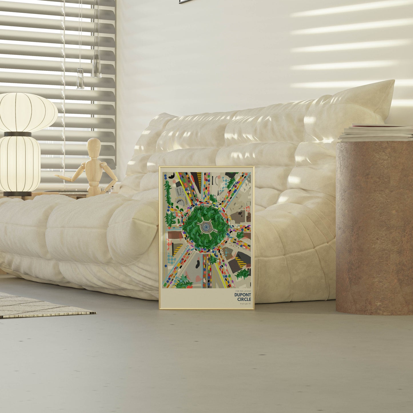 Dupont Circle Washington DC Map Print: Unique Travel Art for Cubicle, Office, Living Room Decor
