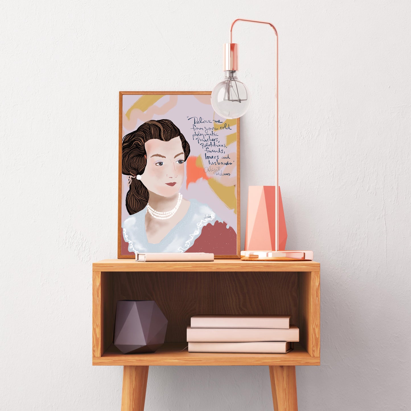 Abigail Adams Wall Art Print: Feminist Icon Portrait for Office Cubicle Decor & Political Gifts - VIOLETREDSTUDIO