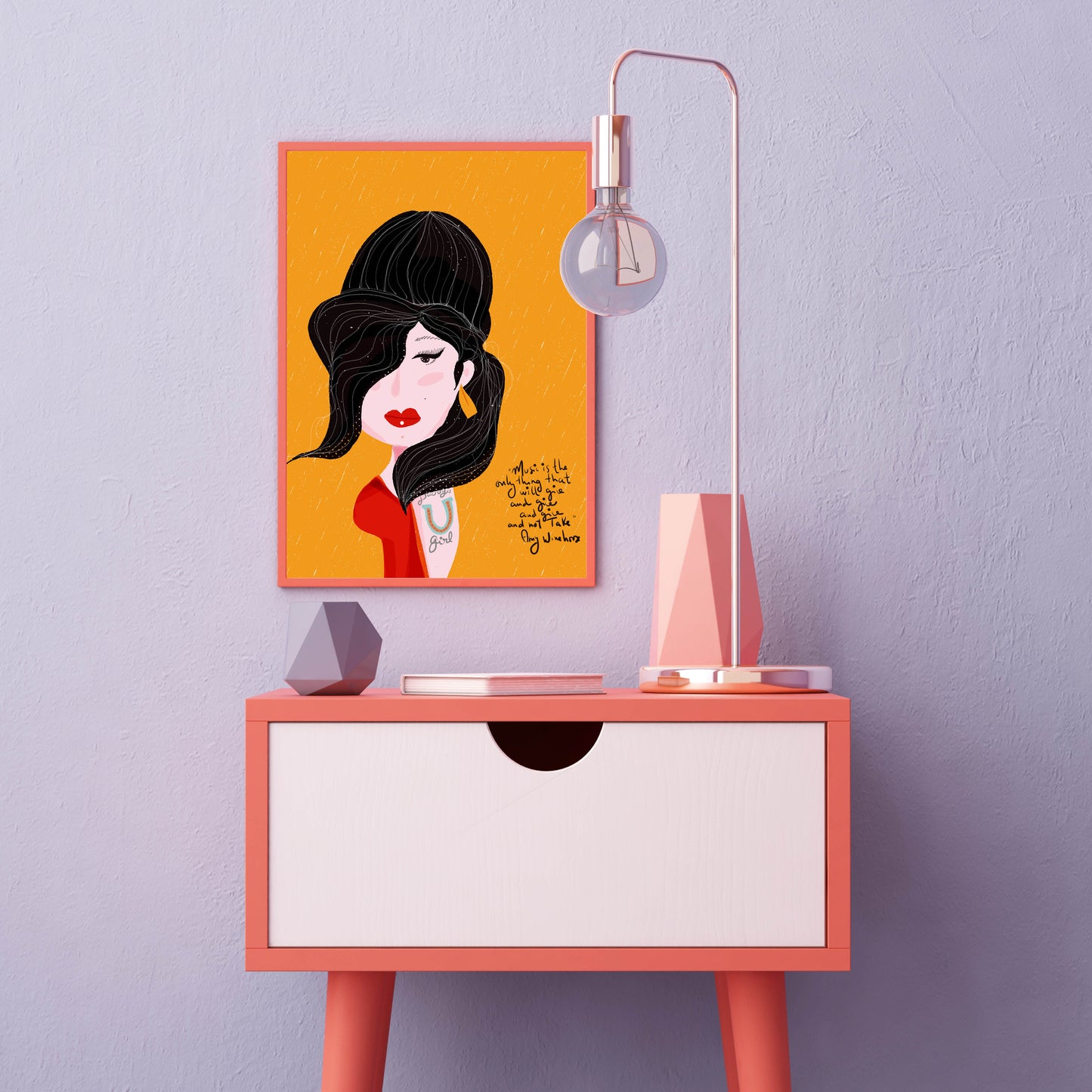 Amy Winehouse Art Print – Iconic Musician Wall Art, Bold Tribute Portrait, Inspirational Singer Decor