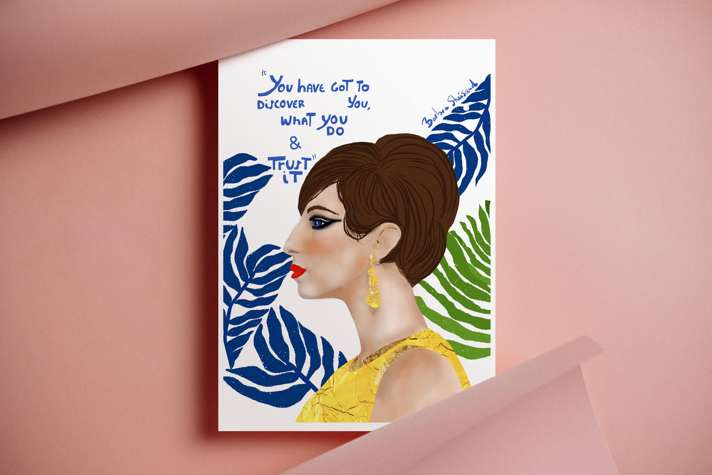Barbra Streisand Art Print – Iconic Music & Film Wall Art, Bold Performer Portrait, Inspirational Diva Decor