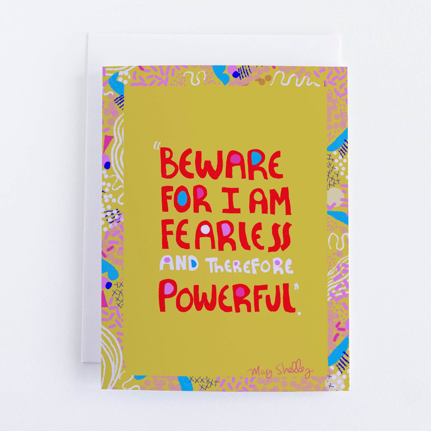 Feminist Gift, Beware For I am Fearless, Mary Shelley Quote,Classroom Wall Art, Dorm Room Wall Art, Statement Dorm Art - VIOLETREDSTUDIO