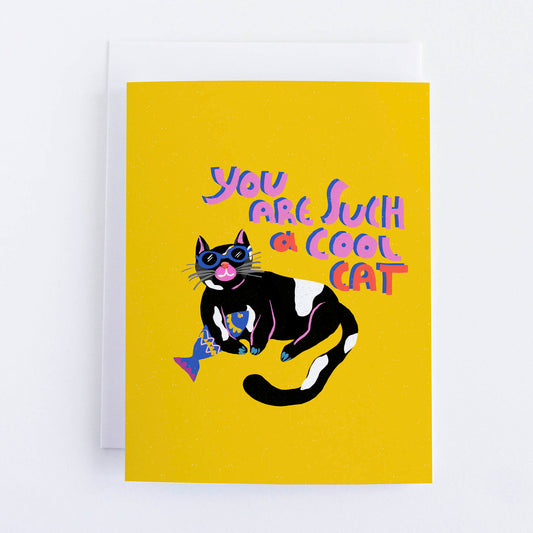 You're Such a Cool Cat Greeting Card - VIOLETREDSTUDIO