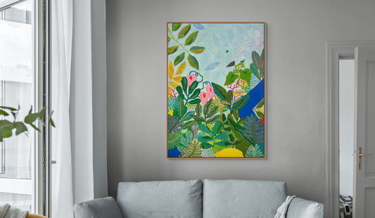 “I Promise It Goes On” – Original Mixed Media Painting on Canvas (44x32") - VIOLETREDSTUDIO