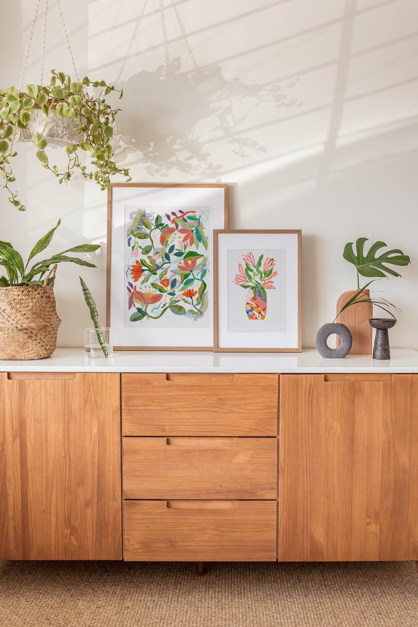 Vibrant Flower Bouquet Art Print: Maximalist Wall Decor for Bold Interiors & Dorm Rooms