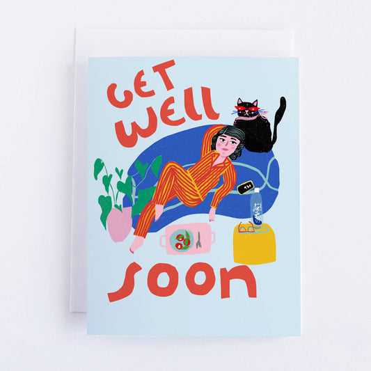 Get Well Soon Greeting Card - VIOLETREDSTUDIO